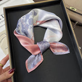 Patchwork Tie-Dye Flower 100% Maulbeerseidenschal/Seidenkopfschal/Seidenhaarschal/Seidenhalsschal/Muttertagsgeschenke/Taschenaccessoire/Geschenk für Sie