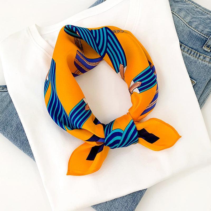 Kettenriemendruck 100 % Maulbeerseidenschal/Seidenkopfschal/Seidenhaarschal/Seidenhalsschal/Muttertagsgeschenke/Taschenaccessoire/Geschenk für Sie