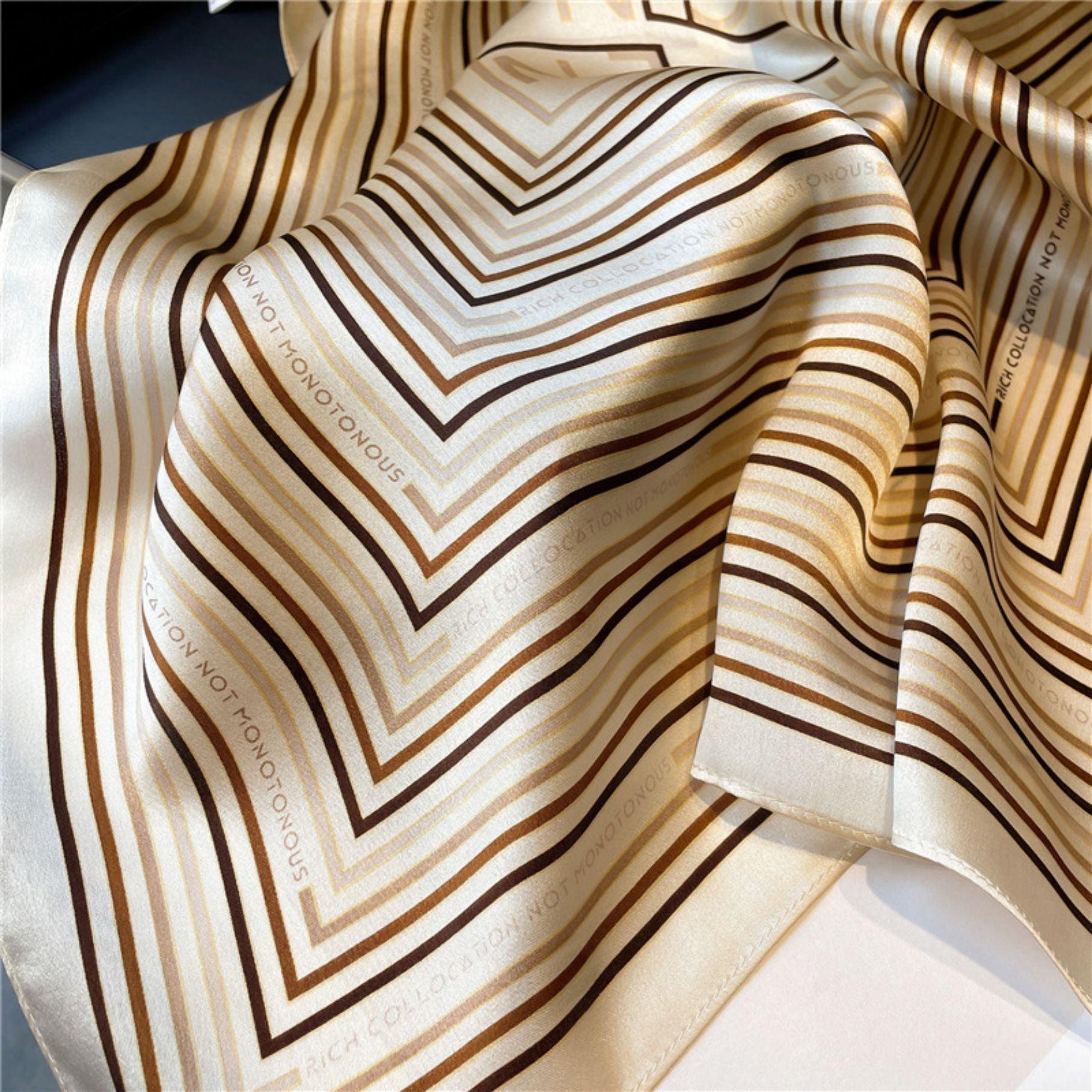 Minimalist Stripe 100% mulberry Silk Scarf/Silk head scarf/Silk hair scarf/Silk neck scarf/Mother&