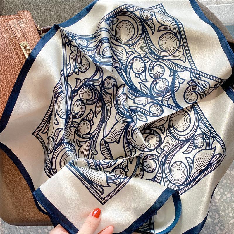 Vintage Boho Prints 100% mulberry Silk Scarf/Silk head scarf/Silk hair scarf/Silk neck scarf/Silk bandana/Bag Accessory/Gift for her