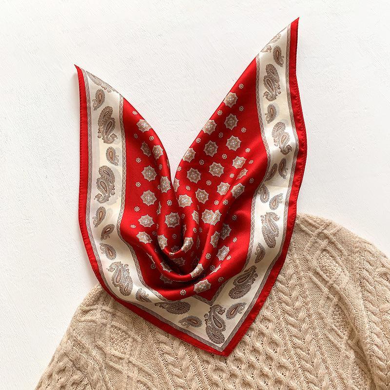 Bohemian gem green 100% mulberry Silk Scarf/Silk head scarf/Silk hair scarf/Silk neck scarf/Mother&