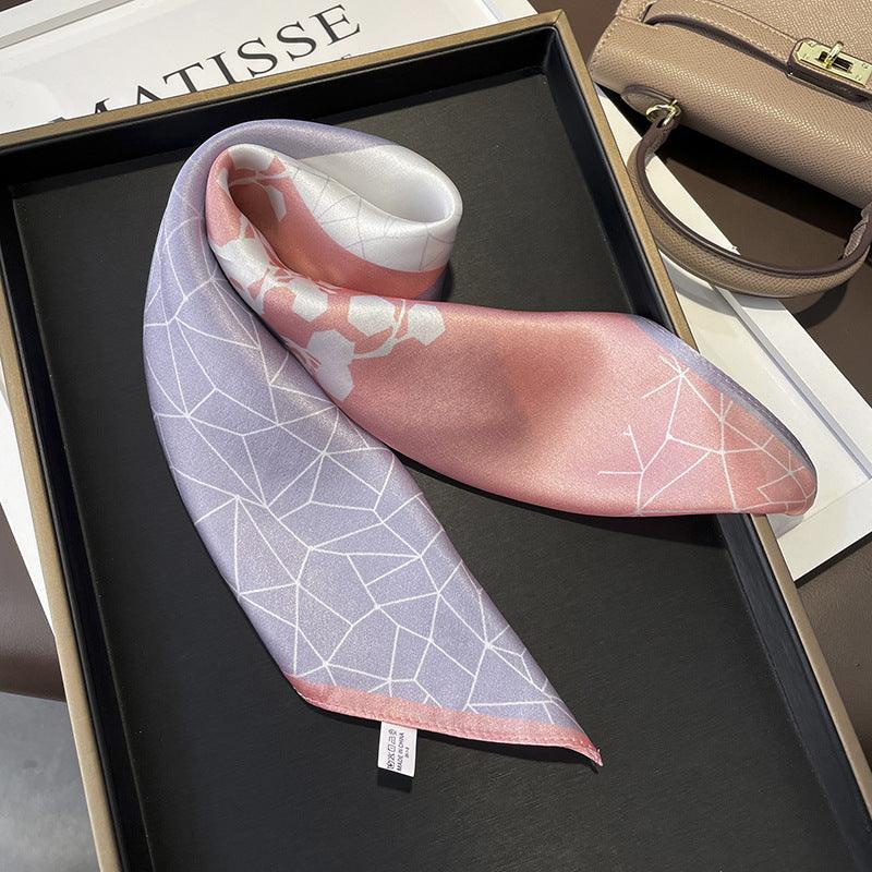 Patchwork Tie-Dye Flower 100% mulberry Silk Scarf/Silk head scarf/Silk hair scarf/Silk neck scarf/Mother&