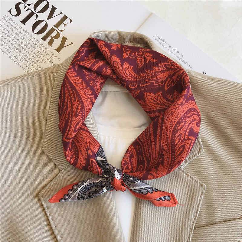 Red Vintage Paisley silk scarf/100% mulberry Silk Scarf/Mens paisley s