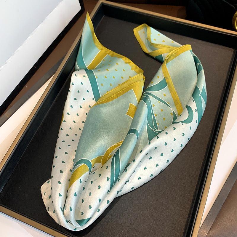 Little Love Chart Musterdruck 100 % Maulbeerseidenschal/Seidenhaarschal/Seidenhalsschal/Muttertagsgeschenke/Taschenaccessoire/Geschenk für Sie