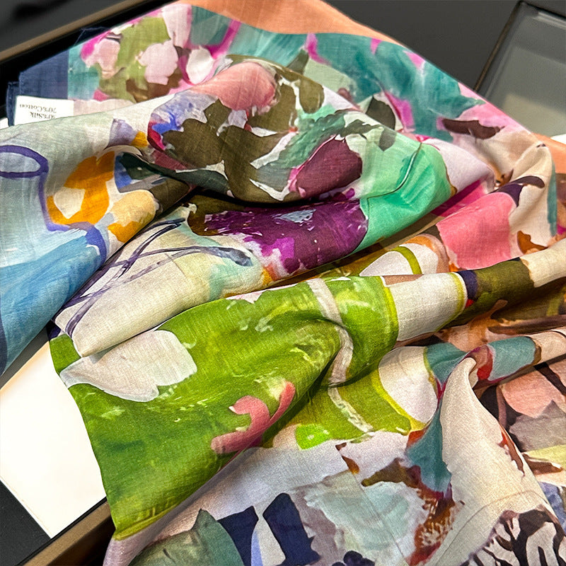 Atelier Still Life Silk Cotton Scarf 70cm – Art-Inspired Giftable Scarf