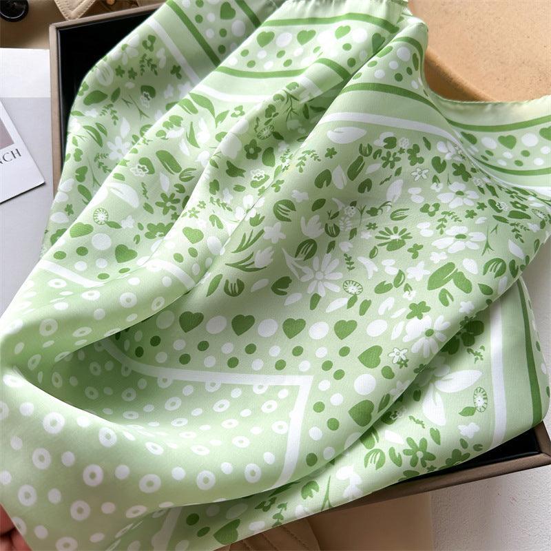 Süßer Polka Dots 70cm quadratischer Schal, strukturierter Seidenschal, Sonnenschutz-Seidenschal, Halstuch, Satinschal, Geschenk