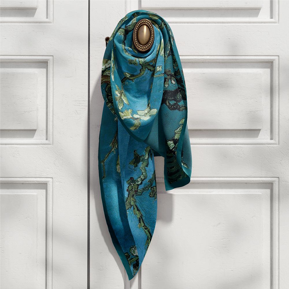 Van Gogh Inspired Long Scarf - 180cm x 70cm, Double-Layer Twill Polyester, Versatile Gift for All Seasons