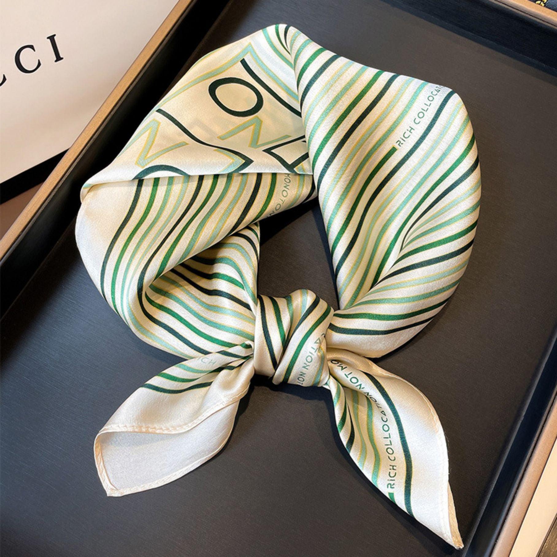 Minimalist Stripe 100% mulberry Silk Scarf/Silk head scarf/Silk hair scarf/Silk neck scarf/Mother&