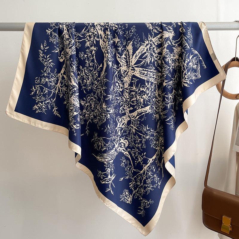 Seidenschal Pferd/Großer quadratischer Schal/Seidentwill-Satin/9090 cm/Seidenschal/Seidenbandana/Großer Satinschal/Geschenk für Sie/Muttertagsgeschenke