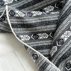 Monochrome Geometry – 100% Silk Crepe de Chine Scarf 90cm