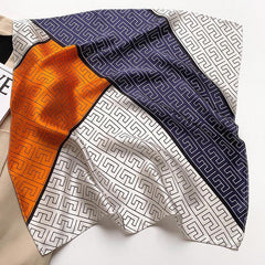 Geometric Color Blocking 100% mulberry Silk Scarf/Silk head scarf/Silk hair scarf/Silk neck scarf/Mother's Day Gifts/Bag Accessory/Gift for her/