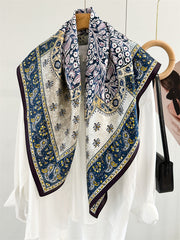 Classic Paisley – 100% Silk Crepe de Chine Scarf (90×90 cm)
