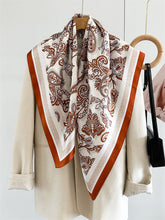 Amber Paisley – 100% Silk Crepe de Chine Scarf 90cm