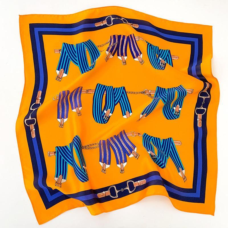 Kettenriemendruck 100 % Maulbeerseidenschal/Seidenkopfschal/Seidenhaarschal/Seidenhalsschal/Muttertagsgeschenke/Taschenaccessoire/Geschenk für Sie