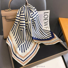 Minimalist striped mulberry silk scarf/65CM 100% mulberry silk scarf/Silk shawl/Gift for her
