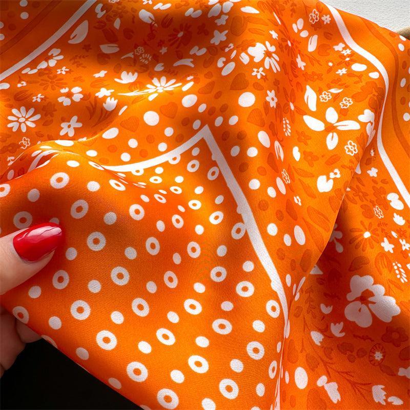 Süßer Polka Dots 70cm quadratischer Schal, strukturierter Seidenschal, Sonnenschutz-Seidenschal, Halstuch, Satinschal, Geschenk