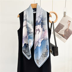Caramel Paisley – 100% Silk Crepe de Chine Scarf 90cm