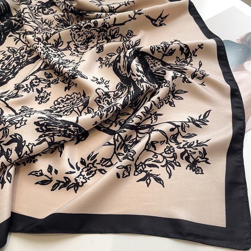 Seidenschal Pferd/Großer quadratischer Schal/Seidentwill-Satin/9090 cm/Seidenschal/Seidenbandana/Großer Satinschal/Geschenk für Sie/Muttertagsgeschenke