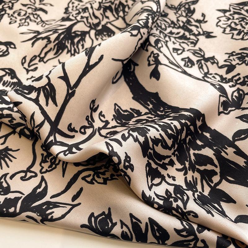 Seidenschal Pferd/Großer quadratischer Schal/Seidentwill-Satin/9090 cm/Seidenschal/Seidenbandana/Großer Satinschal/Geschenk für Sie/Muttertagsgeschenke