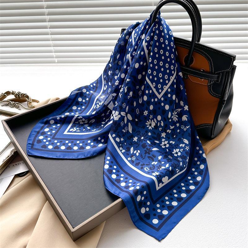 Süßer Polka Dots 70cm quadratischer Schal, strukturierter Seidenschal, Sonnenschutz-Seidenschal, Halstuch, Satinschal, Geschenk