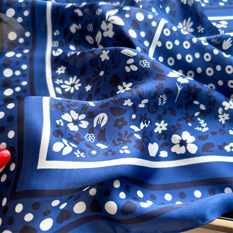 Süßer Polka Dots 70cm quadratischer Schal, strukturierter Seidenschal, Sonnenschutz-Seidenschal, Halstuch, Satinschal, Geschenk