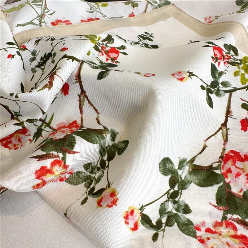 Oriental Aesthetic Chic Large Satin Scarf | 90x90cm Bandana | Twill Satin Shawl | Perfect Gift for Her, Mother&