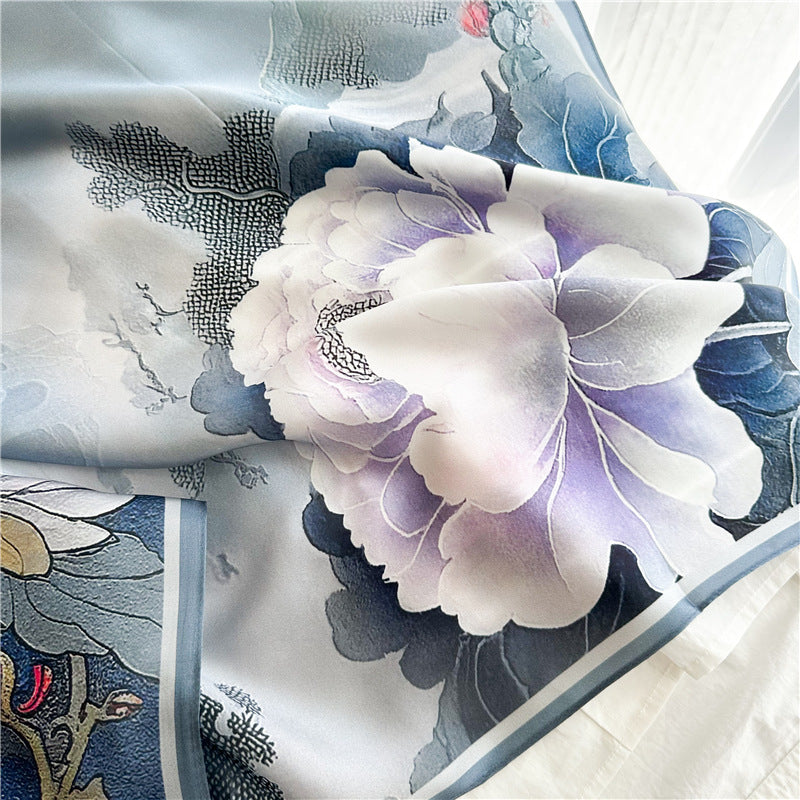 Caramel Paisley – 100% Silk Crepe de Chine Scarf 90cm