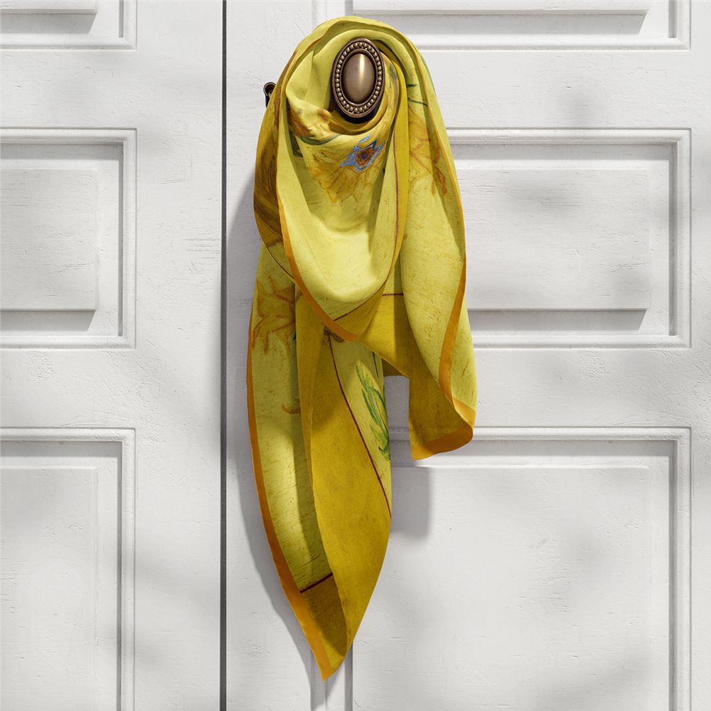Van Gogh Inspired Long Scarf - 180cm x 70cm, Double-Layer Twill Polyester, Versatile Gift for All Seasons