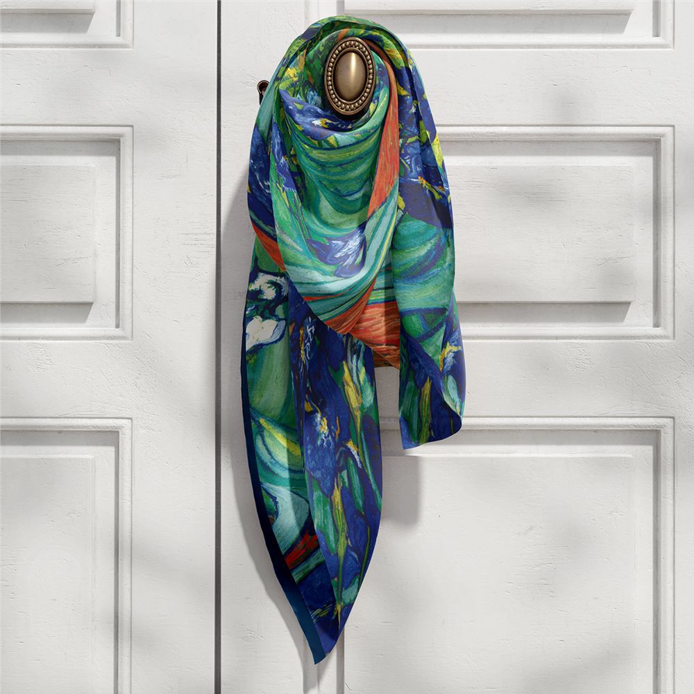 Van Gogh Inspired Long Scarf - 180cm x 70cm, Double-Layer Twill Polyester, Versatile Gift for All Seasons