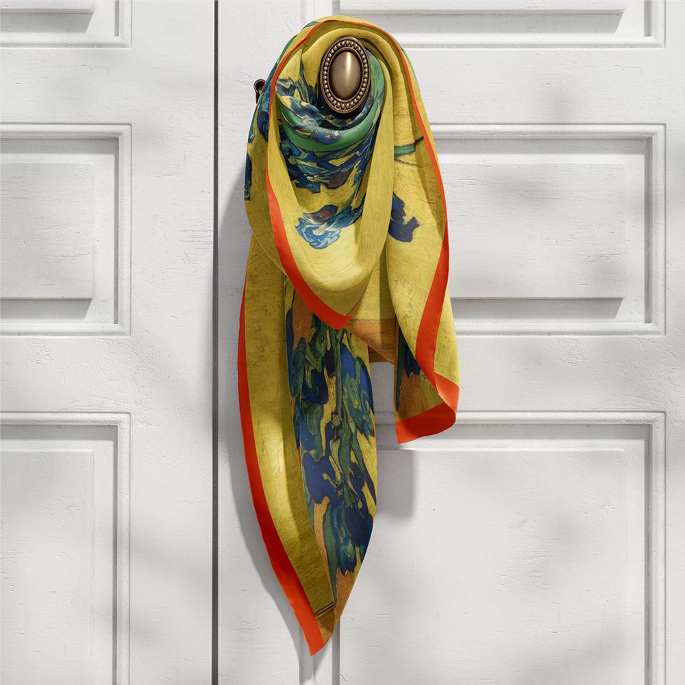Van Gogh Inspired Long Scarf - 180cm x 70cm, Double-Layer Twill Polyester, Versatile Gift for All Seasons