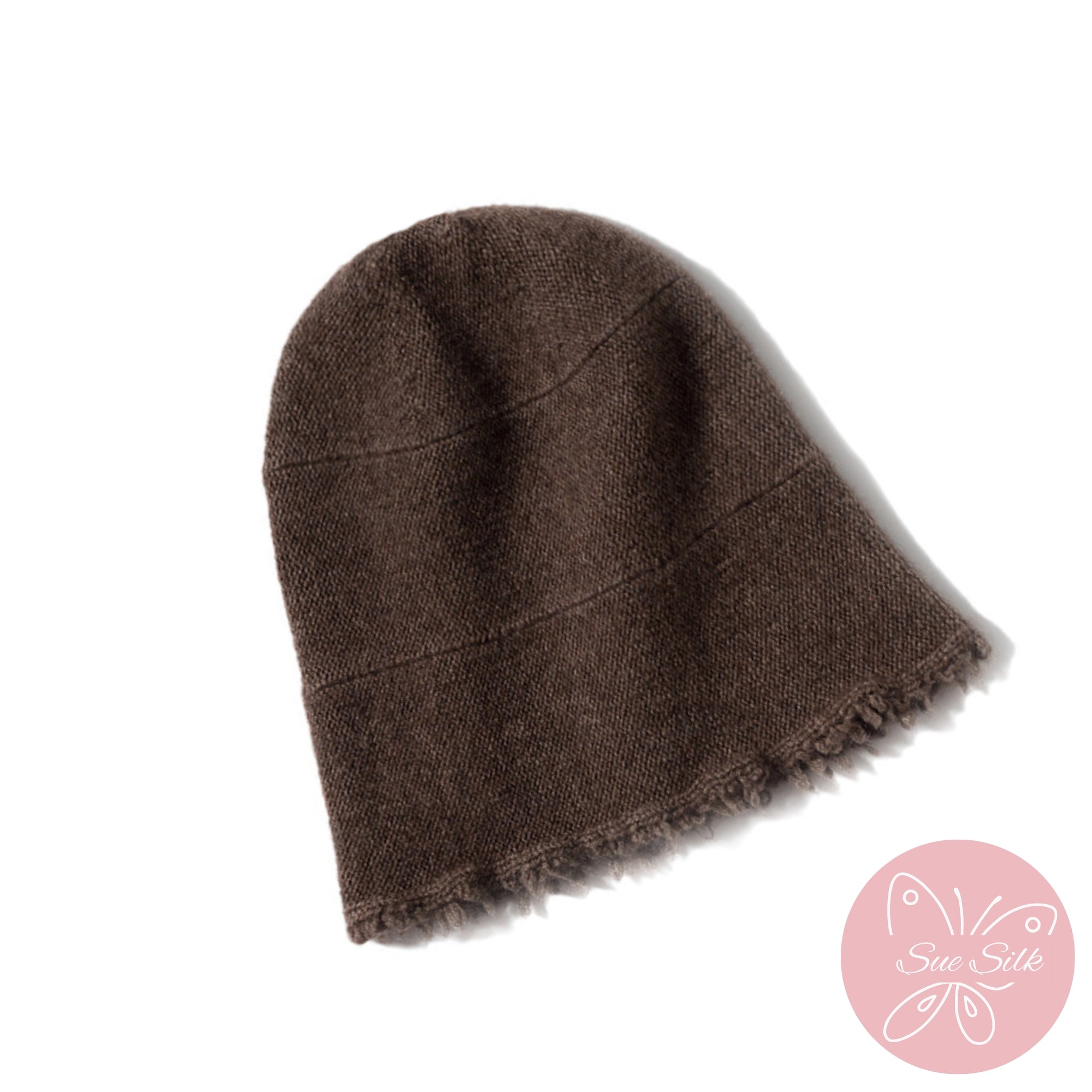 100% Pure Cashmere Knit Bucket Hat – Soft Slouchy Fit, Minimal Everyday Style