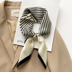 Minimalist Stripe pattern mulberry silk scarf/65CM 100% mulberry silk scarf/Silk shawl/Gift for her