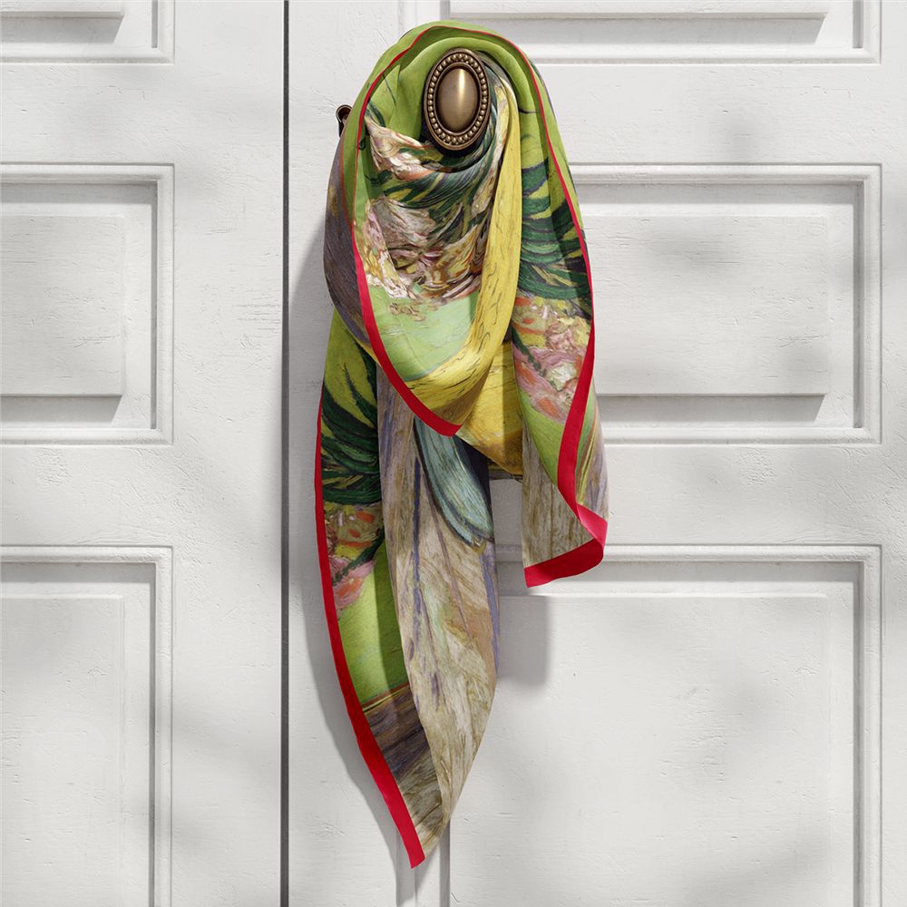 Van Gogh Inspired Long Scarf - 180cm x 70cm, Double-Layer Twill Polyester, Versatile Gift for All Seasons