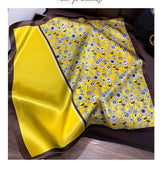 Colorblocking Daisies Schal aus 100 % Maulbeerseide/Kopftuch aus Seide/Haarschal aus Seide/Halstuch aus Seide/Muttertagsgeschenke/Taschenaccessoire/Geschenk für Sie
