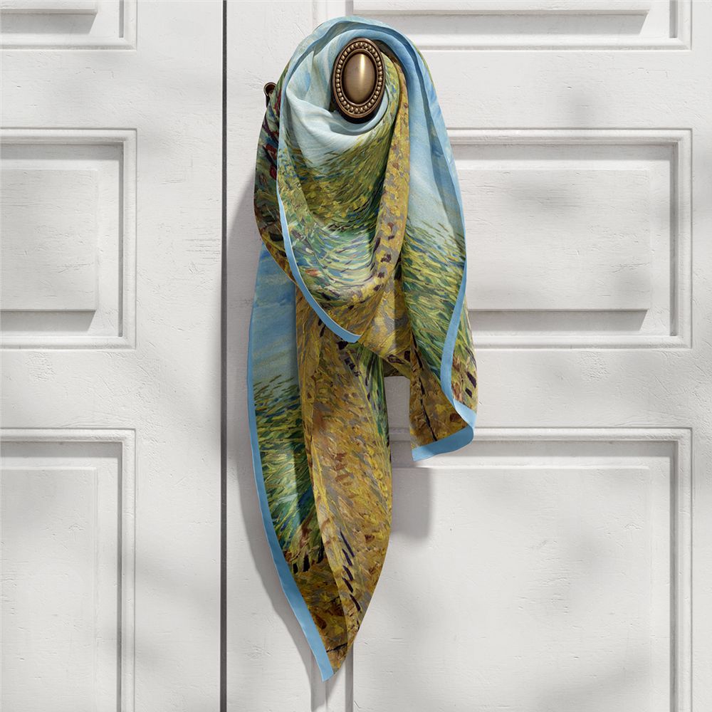 Van Gogh Inspired Long Scarf - 180cm x 70cm, Double-Layer Twill Polyester, Versatile Gift for All Seasons