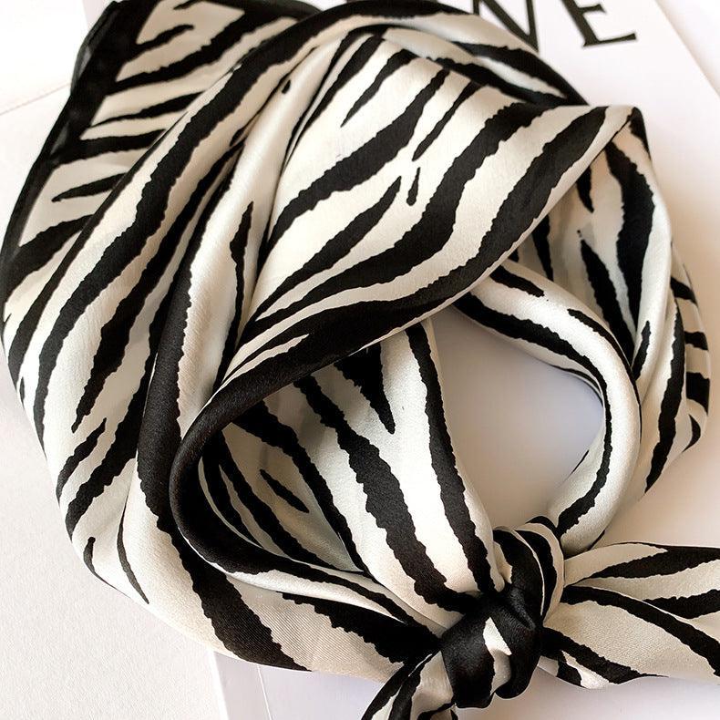 Zebra stripes 100% mulberry Silk Scarf/Silk head scarf/Silk hair scarf/Silk neck scarf/Mother&