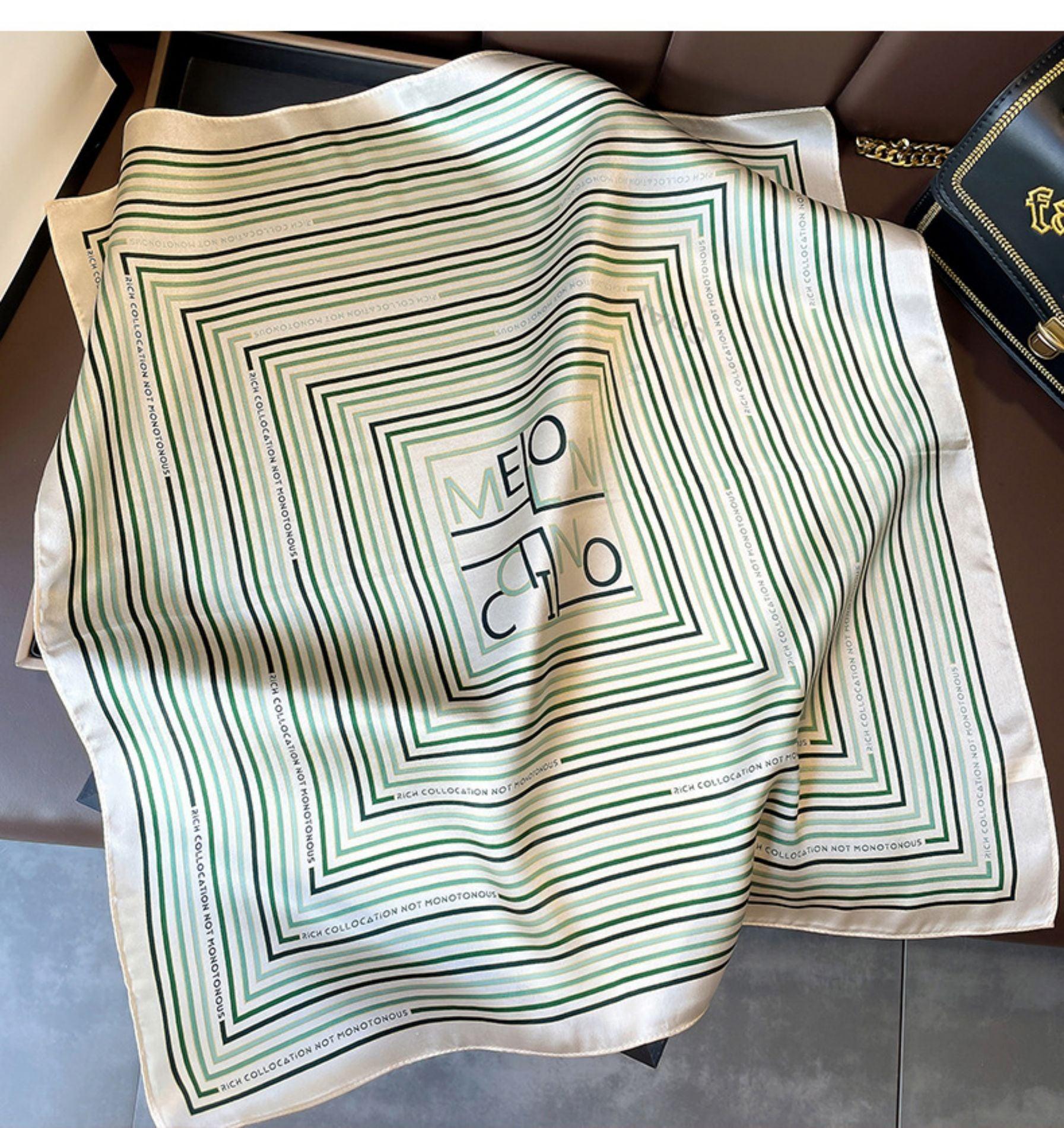 Minimalist Stripe 100% mulberry Silk Scarf/Silk head scarf/Silk hair scarf/Silk neck scarf/Mother&