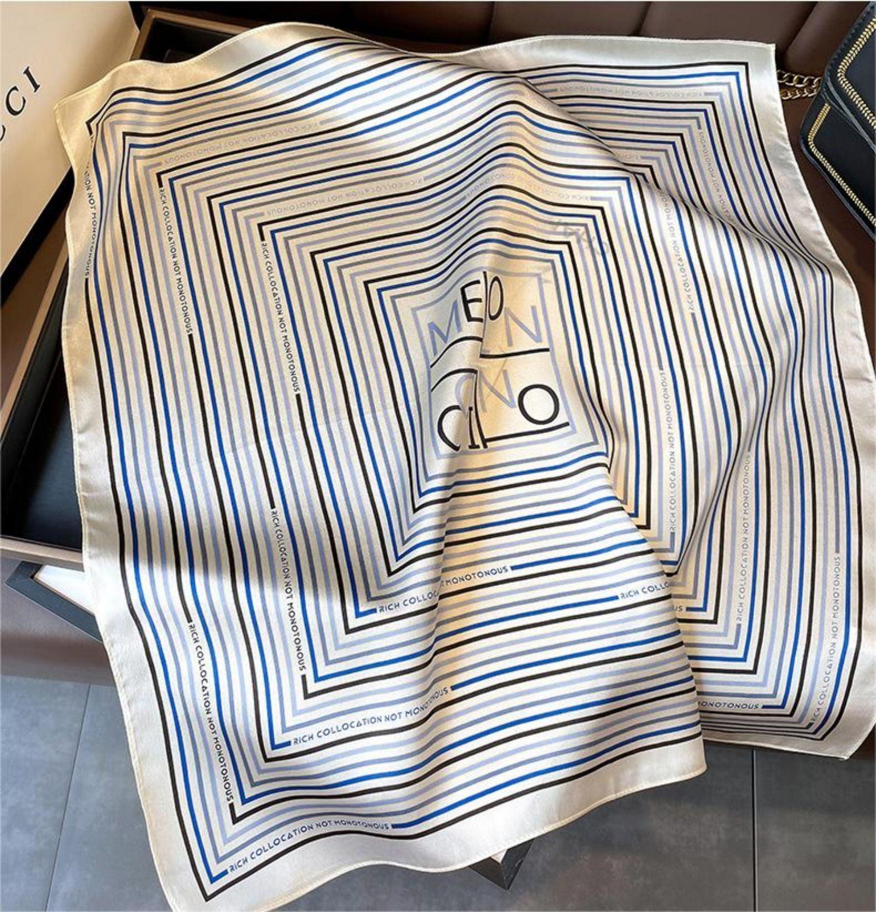 Minimalist Stripe 100% mulberry Silk Scarf/Silk head scarf/Silk hair scarf/Silk neck scarf/Mother&