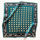 Bohemian gem green 100% mulberry Silk Scarf/Silk head scarf/Silk hair scarf/Silk neck scarf/Mother's Day Gifts/Bag Accessory/Gift for her