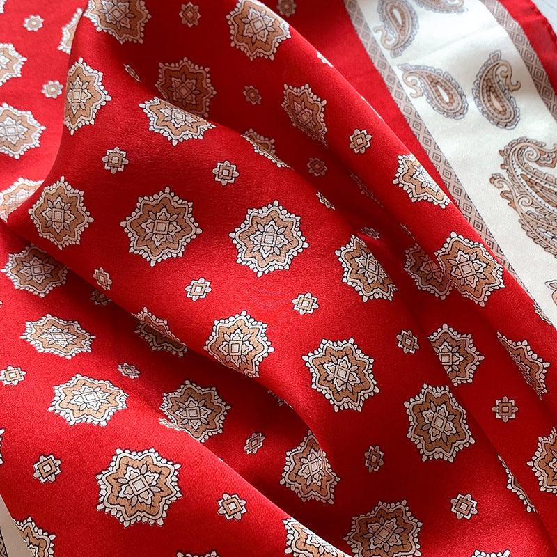 Bohemian gem green 100% mulberry Silk Scarf/Silk head scarf/Silk hair scarf/Silk neck scarf/Mother&