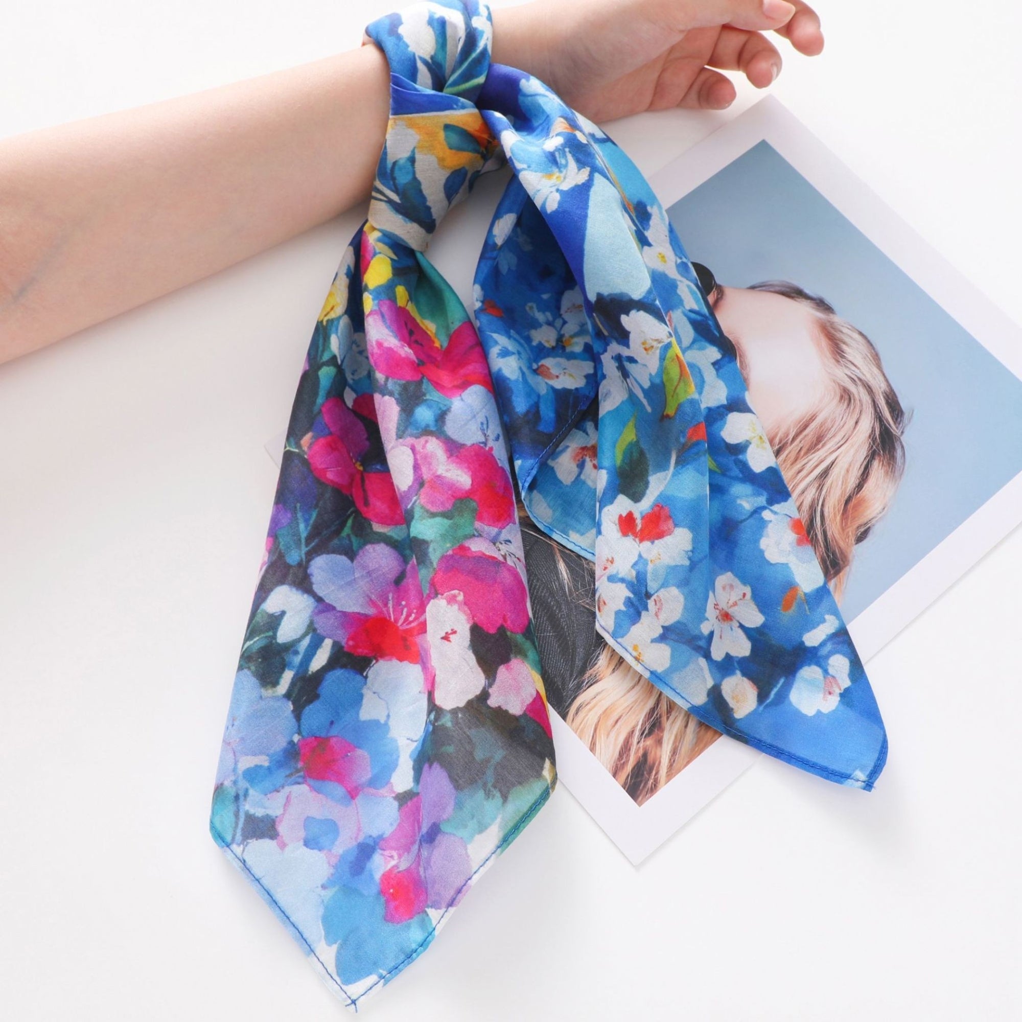 Artisan Palette Silk Cotton Scarf 70cm – Painterly Giftable Scarf for Summer