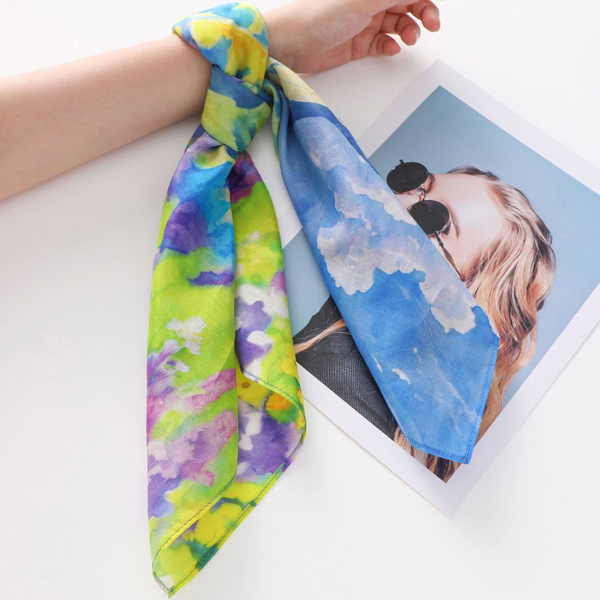 Artisan Palette Silk Cotton Scarf 70cm – Painterly Giftable Scarf for Summer