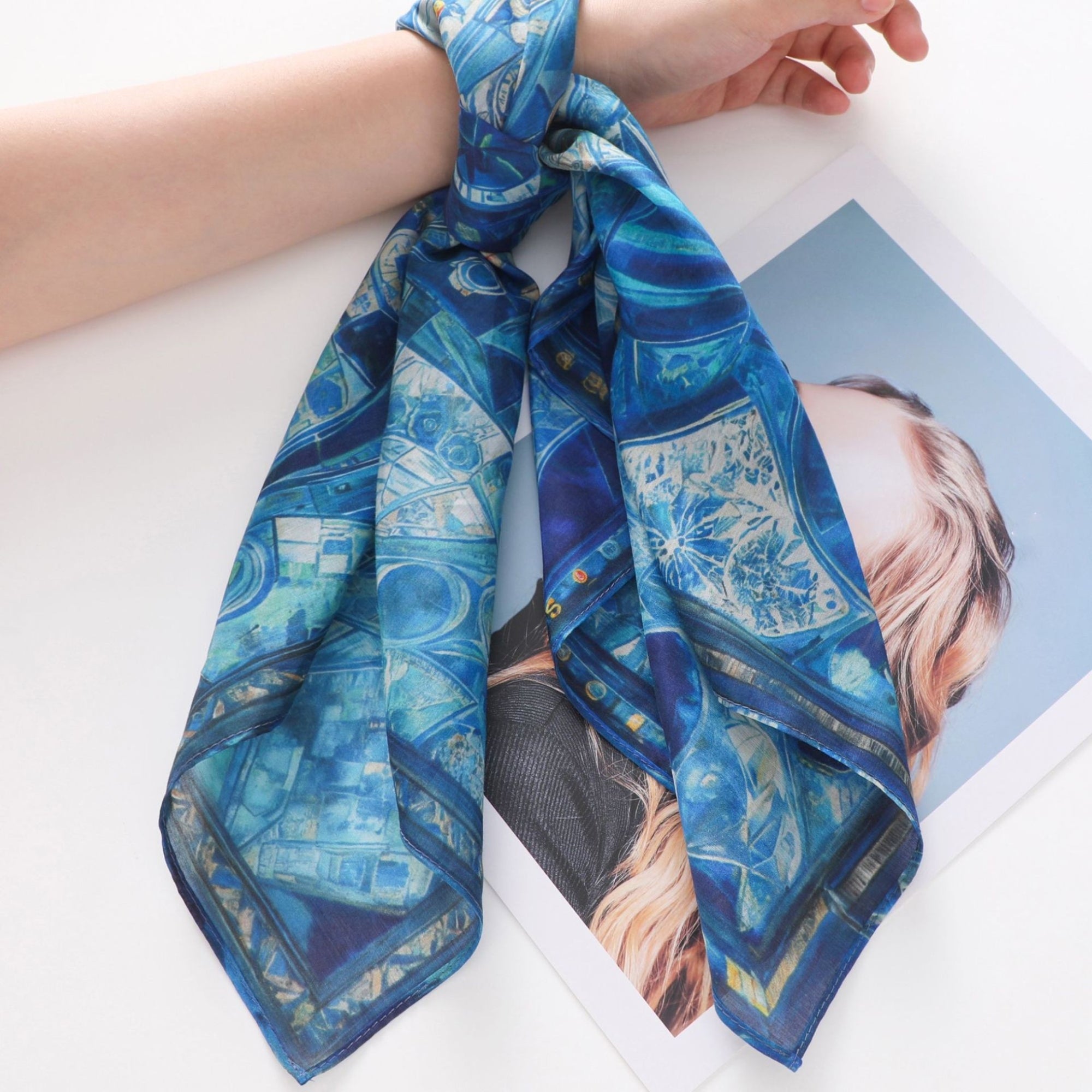 Artisan Palette Silk Cotton Scarf 70cm – Painterly Giftable Scarf for Summer