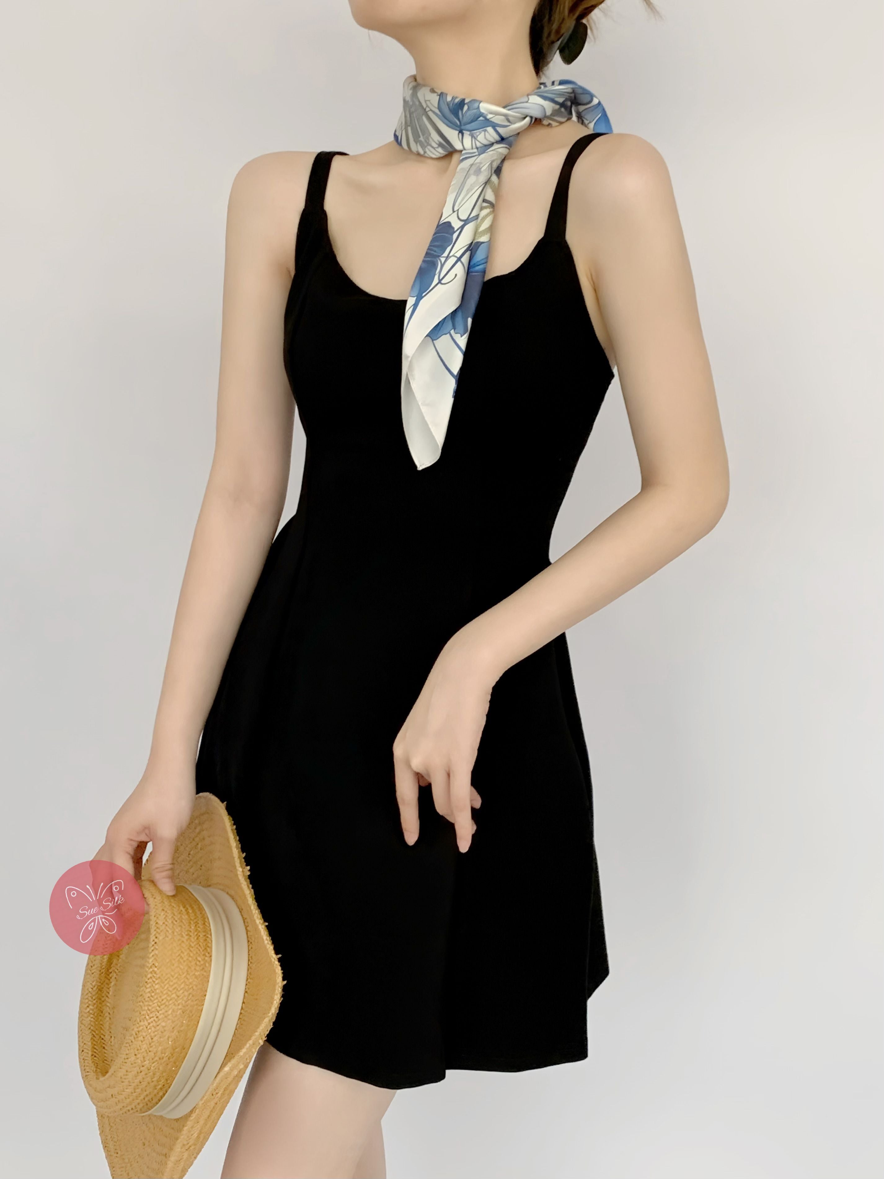 Vintage Butterfly and Love Pattern Silk Scarf - Designer Original - Customizable Fabric and Size - Women&