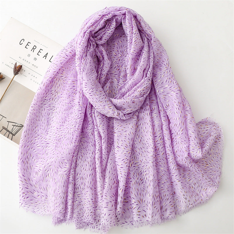 Autumn and winter cotton and linen feel scarf bronzing rice-scented wheat ears burr scarf warm shawl women