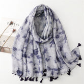 Dark gradual change ink painting scarf travel sunscreen scarf Hanfu accessories photo encryption Bali yarn shawl