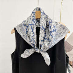 26'' Classic Full-Scale Paisley Mulberry Silk Scarf – Timeless Square Silk Shawl for Women, Elegant Vintage-Inspired Accessory