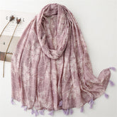 Scarf travel sunscreen scarf photo retro ethnic style taro purple hand-painted mosaic bronzing shawl women