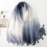Plain color gradual change scarf summer travel sunscreen scarf Hanfu accessories photo encryption Bali yarn shawl women