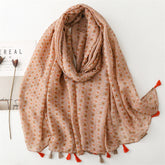 scarf women's spring and summer Korean version coffee-colored small floral scarf women's yarn scarf travel with beach scarf printing sunscreen shawl